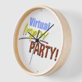 feestelijke wandklok, 10-inch ronde Lijst met blau (Hoek)