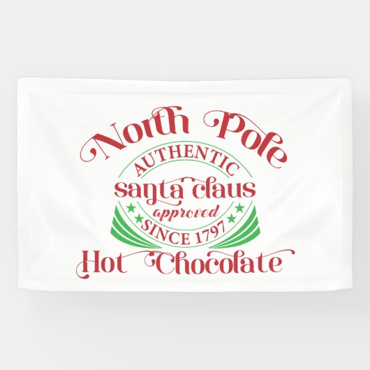 feestelijke warme chocolade Noordpool Spandoek (Horizontaal)