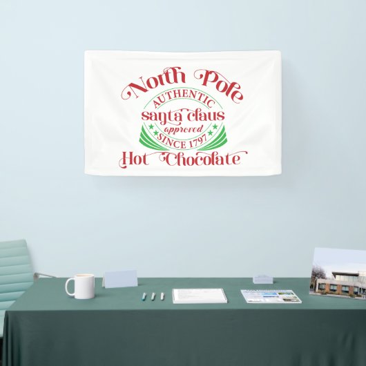 feestelijke warme chocolade Noordpool Spandoek (Beurs)