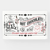Feestelijke warme chocolademelk Kerstbanner Spandoek (Horizontaal)