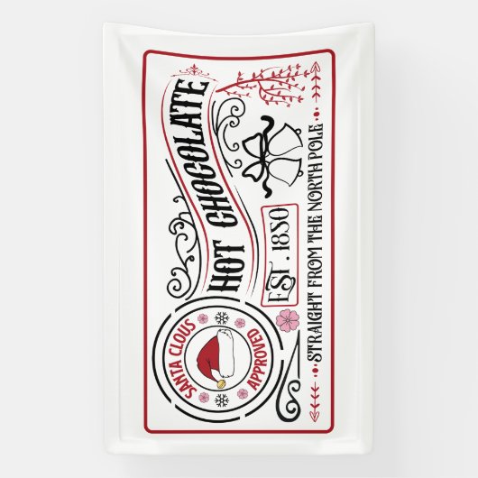 Feestelijke warme chocolademelk Kerstmis Spandoek (Verticaal)