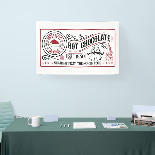 Feestelijke warme chocolademelk Kerstmis Spandoek (Beurs)