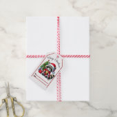 Feestelijke wasbeer Kerst label Cadeaulabel (Met Touw)