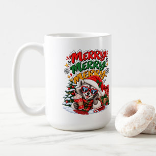 Feestelijke Wasbeer Kerstboom Warme Chocolade Merr Koffiemok