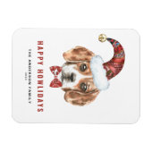 Feestelijke Waterverf Beagle Santa Happy Howlidays Magneet (Horizontaal)