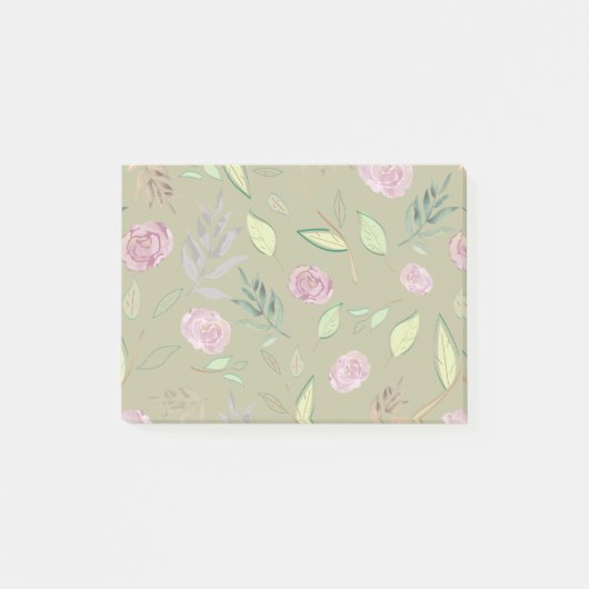 Feestelijke Waterverf Bloemen 5 Post-it® Notes (Voorkant)