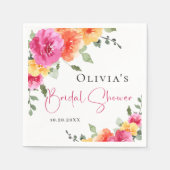 Feestelijke Waterverf Bright Flowers Vrijgezellenf Servet (Voorkant)