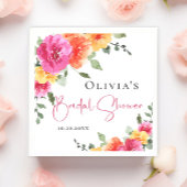 Feestelijke Waterverf Bright Flowers Vrijgezellenf Servet