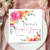 Feestelijke Waterverf Bright Flowers Vrijgezellenf Servet