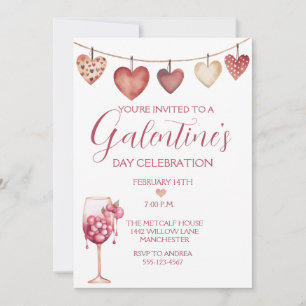 Feestelijke Waterverf Cocktail Galentine's Day Kaart