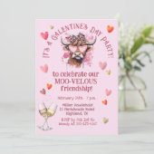 Feestelijke Waterverf Cocktail Galentine's Day Kaart (Staand voorkant)