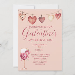 Feestelijke Waterverf Cocktail Galentine's Day Pin Kaart
