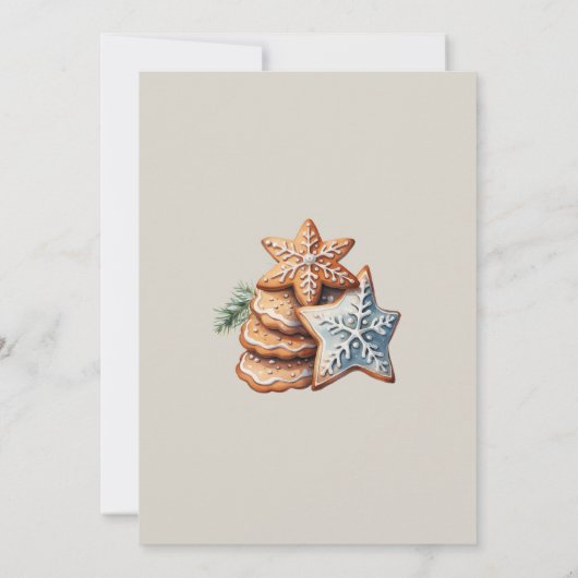 Feestelijke Waterverf Cookie Exchange Party Kaart (Achterkant)