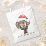 Feestelijke Waterverf Dachshund Santa Christmas Bedankzakje<br><div class="desc">Fijne feestdagen! Voeg een feestelijk accent toe aan uw cadeaus met deze aanpasbare vakantiefavoriete tassen. Het beschikt over een waterverf teckel met een kerstmuts. Personaliseer deze tassen voor tassen met tassen voor tassen met tassen door uw gegevens toe te voegen. Dit hondenkerstontwerp is beschikbaar in andere producten.</div>