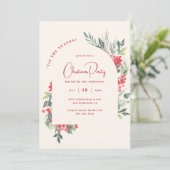 Feestelijke Waterverf Foliage Arch Kerstfeest Kaart (Staand voorkant)