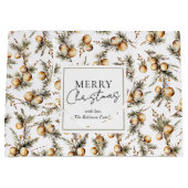 Feestelijke Waterverf gouden gebladerte kerst Groot Cadeauzakje (Voorkant)