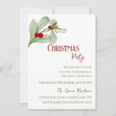 Feestelijke Waterverf Greenery Berry Kerstfeest Kaart (Voorkant)