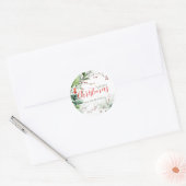 Feestelijke waterverf groen Kerstmis Ronde Sticker (Envelop)