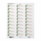 Feestelijke Waterverf Groene Kerst Adres Etiket (Full Sheet)