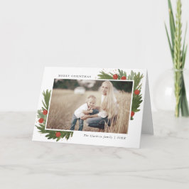 Feestelijke Waterverf - het Wenskaart van de Foto Feestdagen Kaart