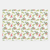 Feestelijke Waterverf Holly Pattern Christmas Inpakpapier Vel (Voorkant 2)