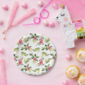 Feestelijke Waterverf Holly Pattern Christmas Papieren Bordje (Feest)