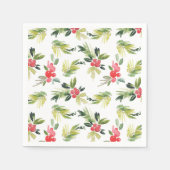 Feestelijke Waterverf Holly Pattern Christmas Servet (Voorkant)