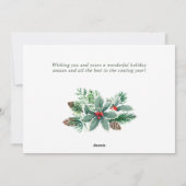 Feestelijke Waterverf Hulstbes Kerstgroet Feestdagenkaart (Achterkant)