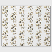 Feestelijke Waterverf Kerst Goud Beige Berries Cadeaupapier (Vlak)