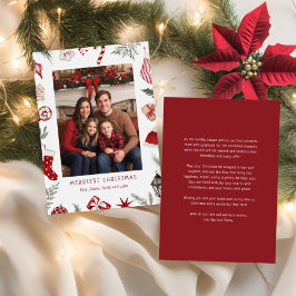 Feestelijke Waterverf Kerst Lijst Foto Feestdagenkaart