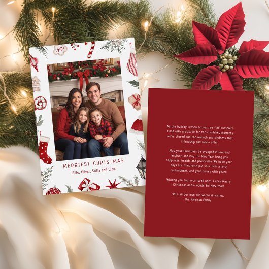 Feestelijke Waterverf Kerst Lijst Foto Feestdagenkaart