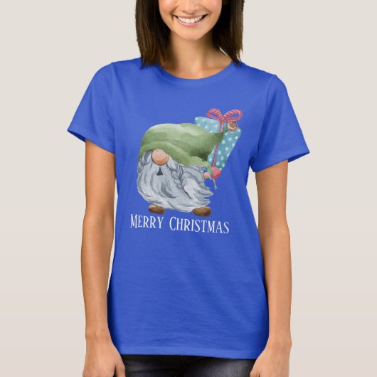 feestelijke waterverf kerst t-shirt (Voorkant)
