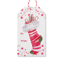 Feestelijke Waterverf Kerstbont kous