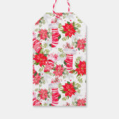 Feestelijke Waterverf Kerstbont kous Cadeaulabel (Achterkant)