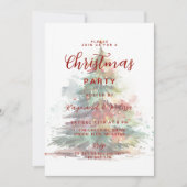 Feestelijke Waterverf Kerstboom Party Overlay Feestdagenkaart (Voorkant)