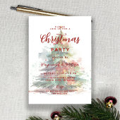 Feestelijke Waterverf Kerstboom Party Overlay Feestdagenkaart