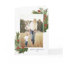 Feestelijke Waterverf - Kerstfoto Wenskaart