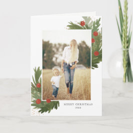 Feestelijke Waterverf - Kerstfoto Wenskaart Feestdagen Kaart