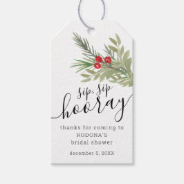 Feestelijke waterverf Kerstgroen Cadeaulabel