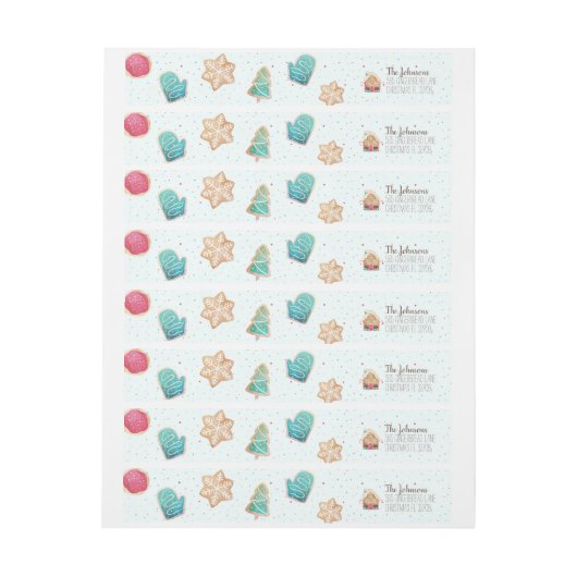 Feestelijke Waterverf Kerstkoekjes Frosty Blue (Vel)