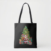 Feestelijke Waterverf Kerstman Tote Bag (Voorkant)