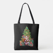 Feestelijke Waterverf Kerstman Tote Bag (Achterkant)