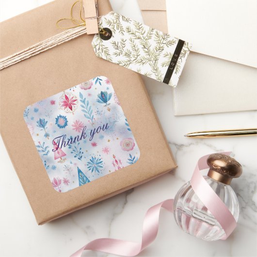 Feestelijke Waterverf Kerstpatroon Sticker (Geschenken)