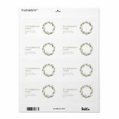 Feestelijke Waterverf krans Etiket (Full Sheet)