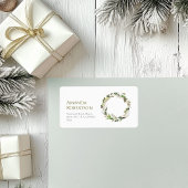 Feestelijke Waterverf krans Etiket