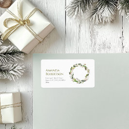 Feestelijke Waterverf krans Etiket