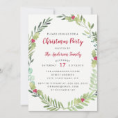 Feestelijke Waterverf Krans Kerstfeest Kaart (Voorkant)