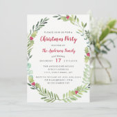 Feestelijke Waterverf Krans Kerstfeest Kaart (Staand voorkant)