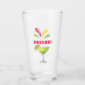 Feestelijke Waterverf Margarita | Cheers Glas (Voorkant)