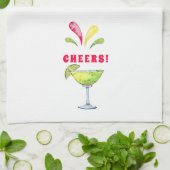 Feestelijke Waterverf Margarita | Cheers Theedoek (Gevouwen)